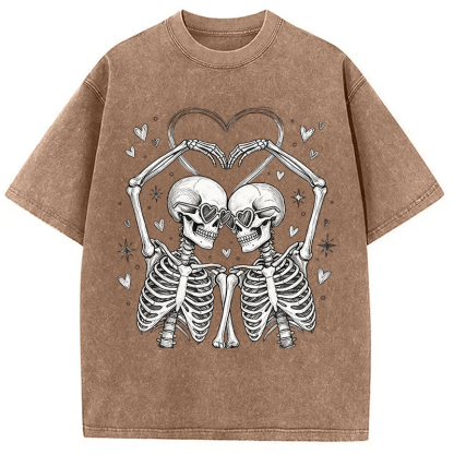 Tokyocanvas Skeleton Valentine Washed T-Shirt