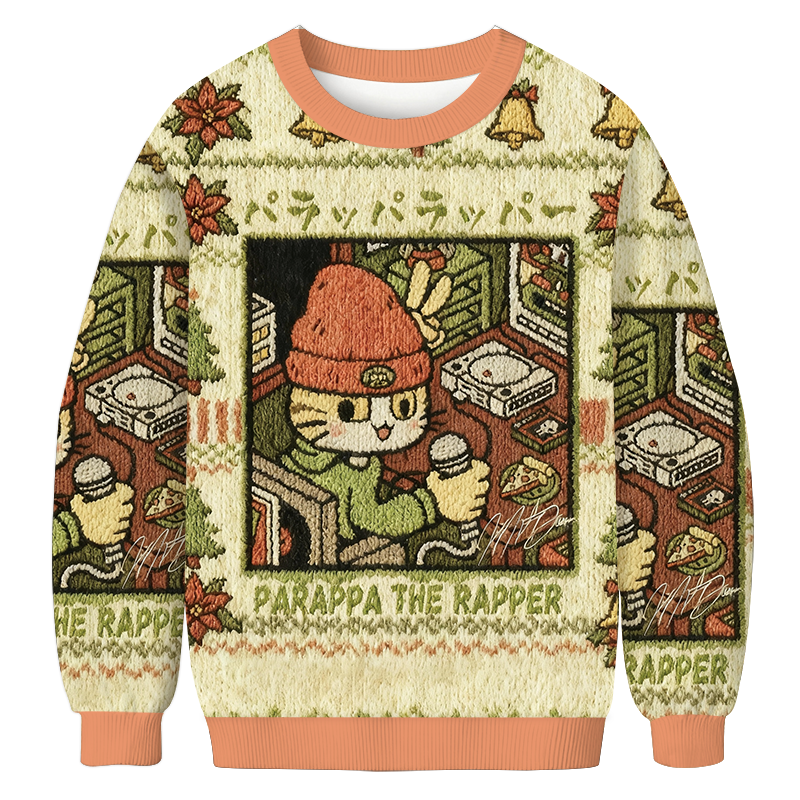 Tokyocanvas Funny Cat Play Game Christmas Ugly Sweatshirt