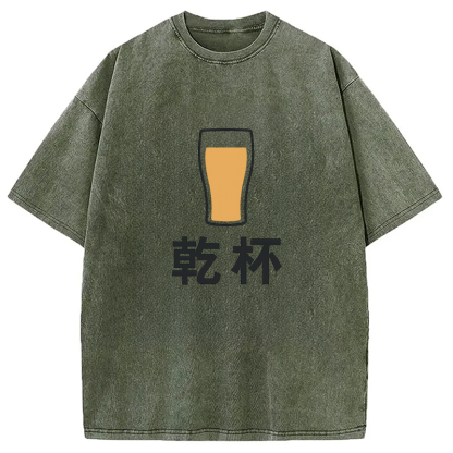 Tokyocanvas Beer cheers Japanese Washed T-Shirt