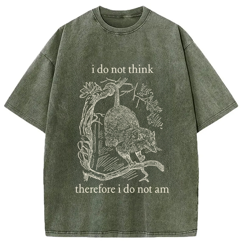 Tokyocanvas Opossum Weird Meme Washed T-Shirt