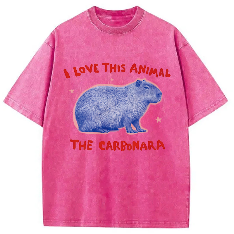 Tokyocanvas I Love This Animal The Carbonara Washed T-Shirt