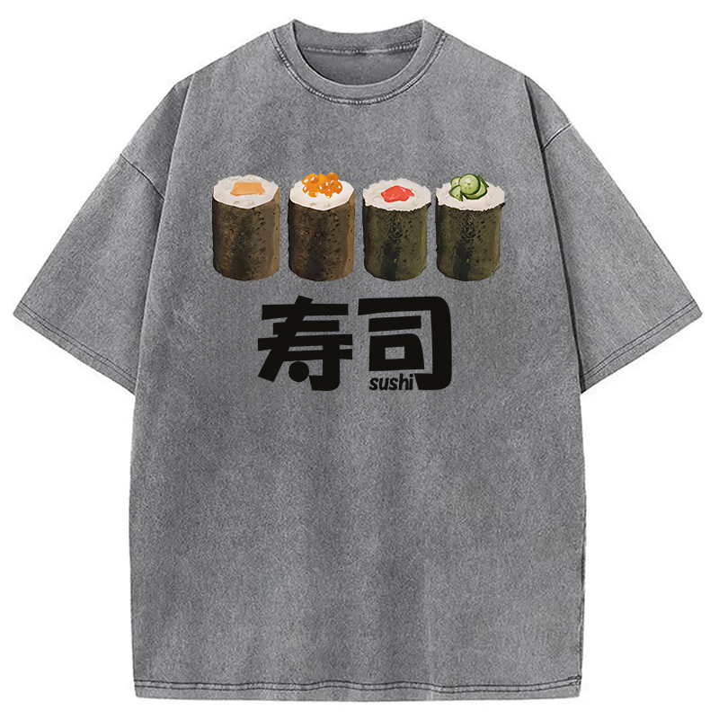 Tokyocanvas Kawaii Sushi Roll Washed T-Shirt
