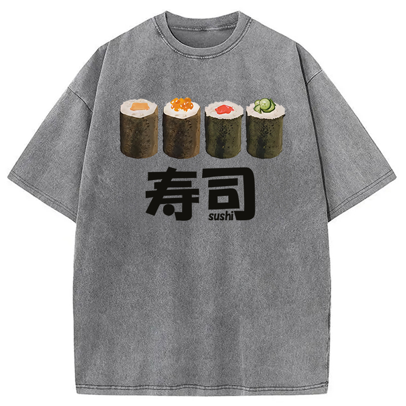 Tokyocanvas Kawaii Sushi Roll Washed T-Shirt