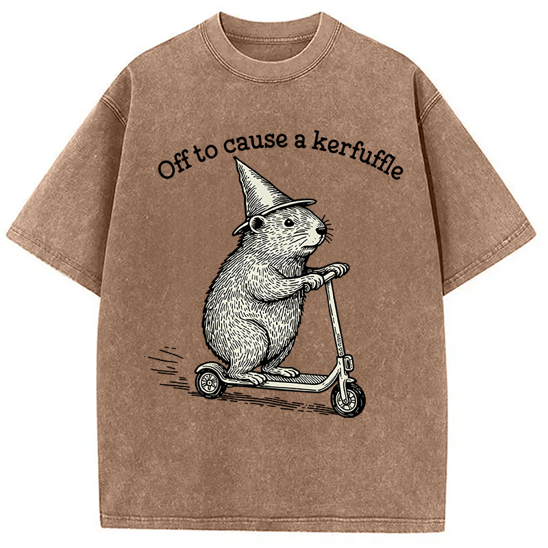 Tokyocanvas Off To Cause A Kerfuffle Washed T-Shirt