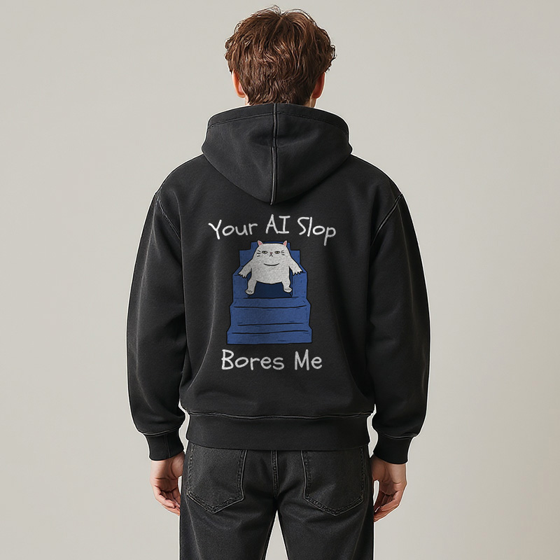 Tokyocanvas AI Slop Bores Me Washed Zip Hoodie