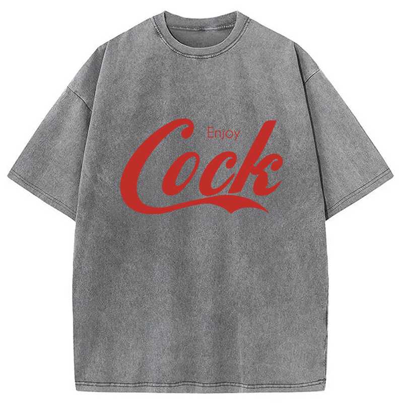 Tokyocanvas Enjoy Cock Gay Washed T-Shirt