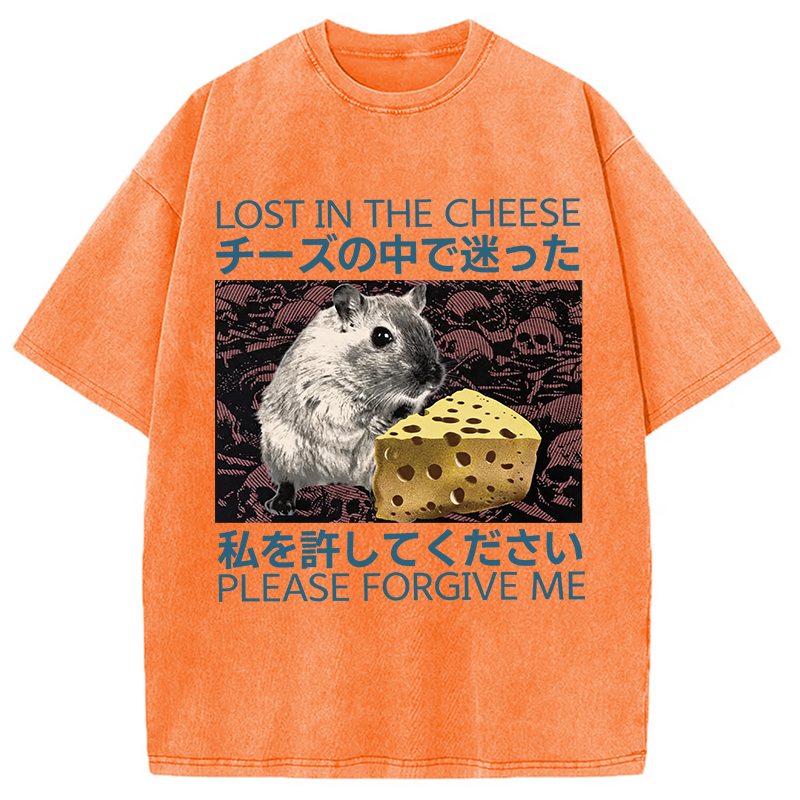 Tokyocanvas Lost in Cheese Japanese Rat Washed T-Shirt