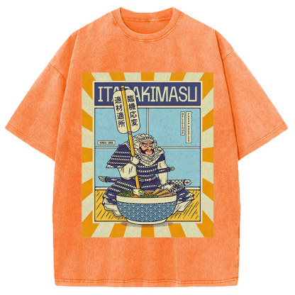 Tokyocanvas Ramen Temple Washed T-Shirt