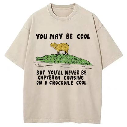 Tokyocanvas Cool Capybara Funny Washed T-Shirt