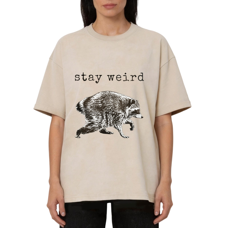 Tokyocanvas Stay Weird Funny Washed T-Shirt