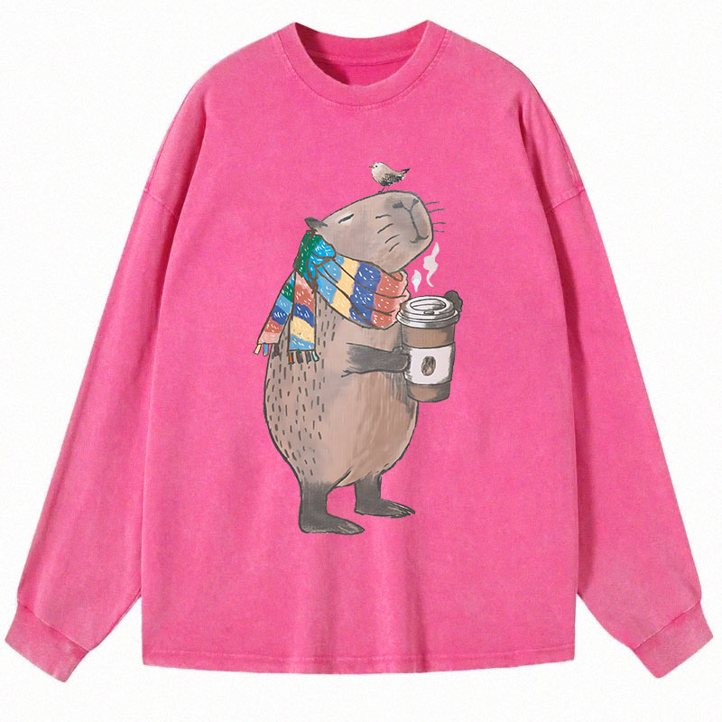 Tokyocanvas Coffeebara Long Sleeve Washed T-Shirt