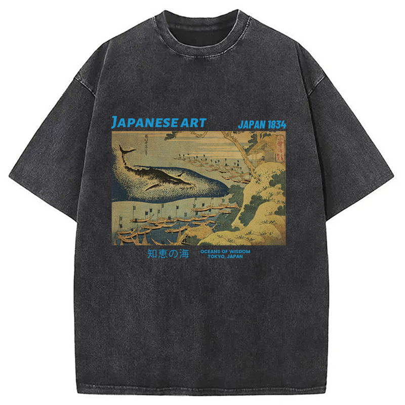 Tokyocanvas Oceans of Wisdom Washed T-Shirt