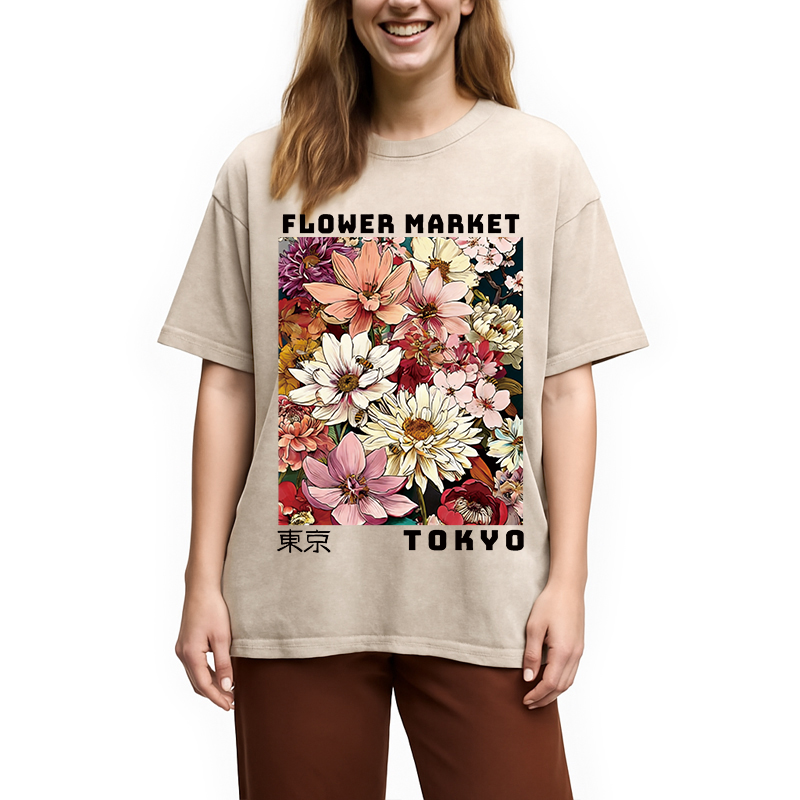 Tokyocanvas Tokyo Flower Market Washed T-Shirt