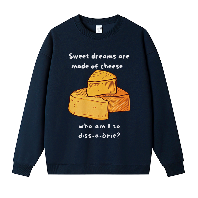 Tokyocanvas Funny Cheese Music Fleece Lined Sweatshirt