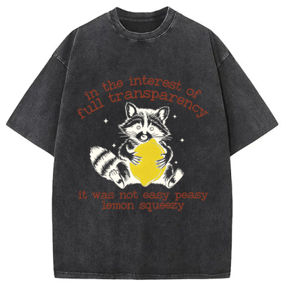 Tokyocanvas Racoon Lemon Squeezy Washed T-Shirt