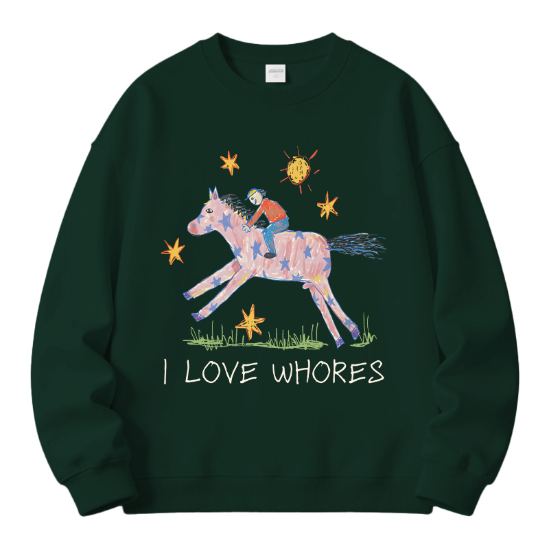 Tokyocanvas I Love Whores Fleece Lined Sweatshirt