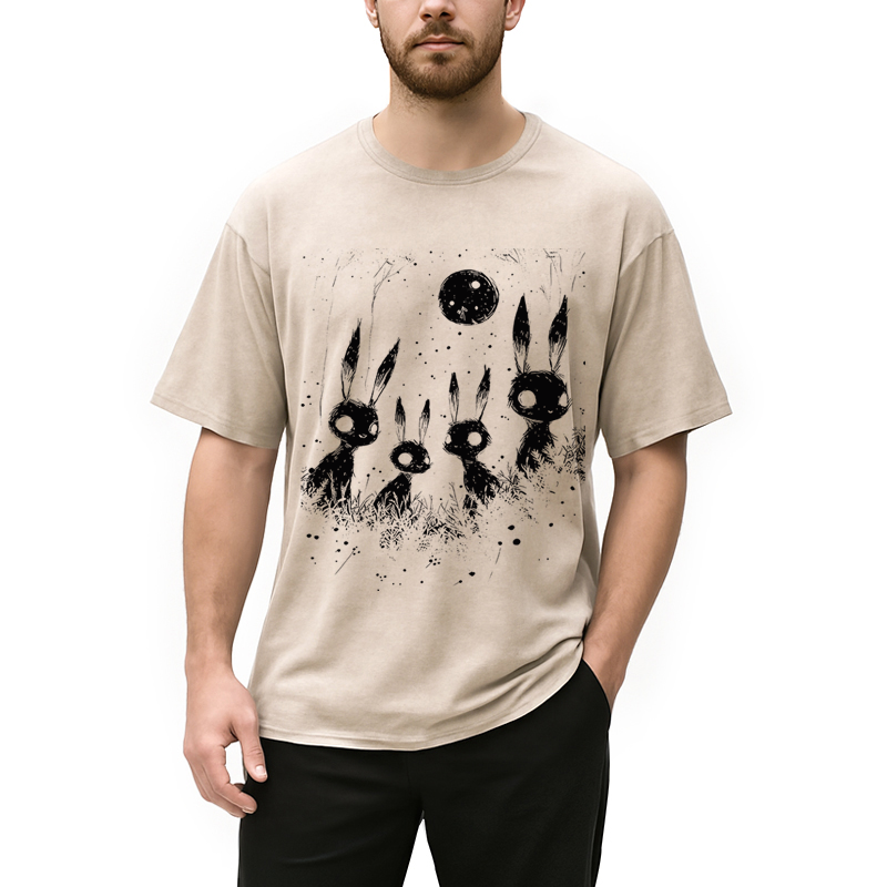 Tokyocanvas Weirdcore Bunny Washed T-Shirt