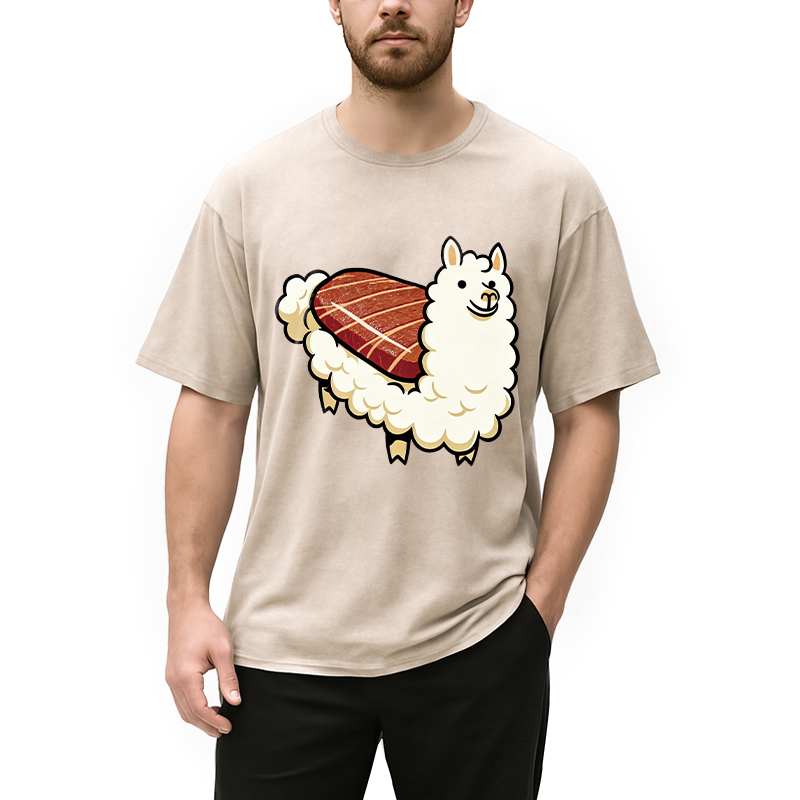 Tokyocanvas Alpaca Sushi Washed T-Shirt