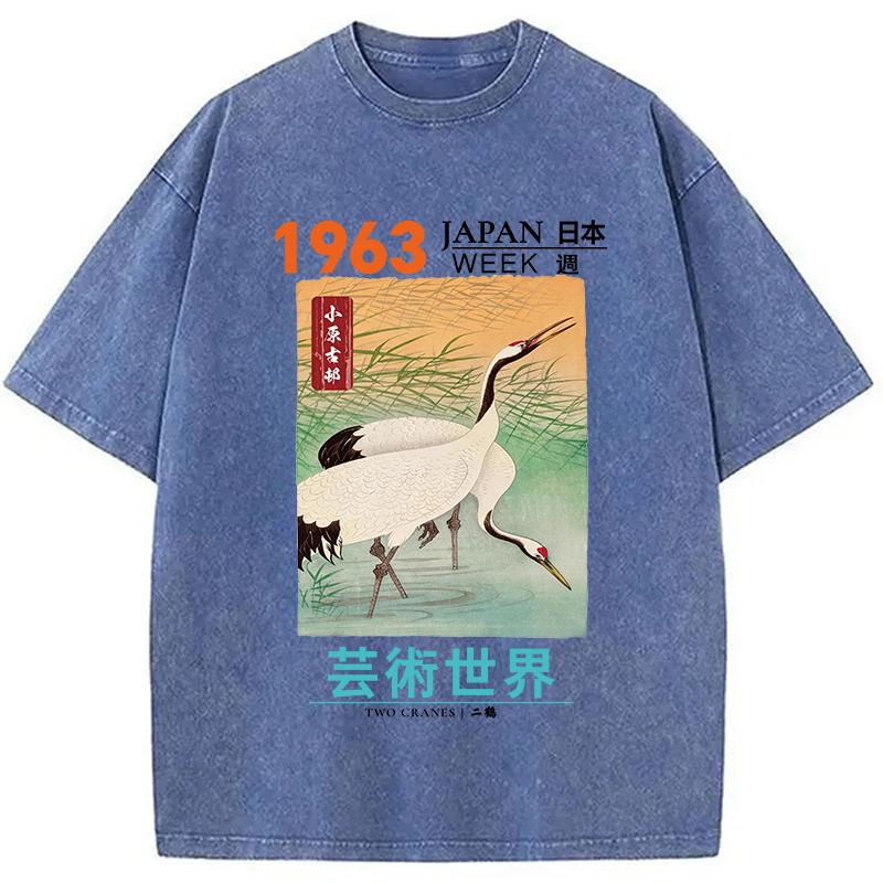Tokyocanvas Two Cranes Washed T-Shirt