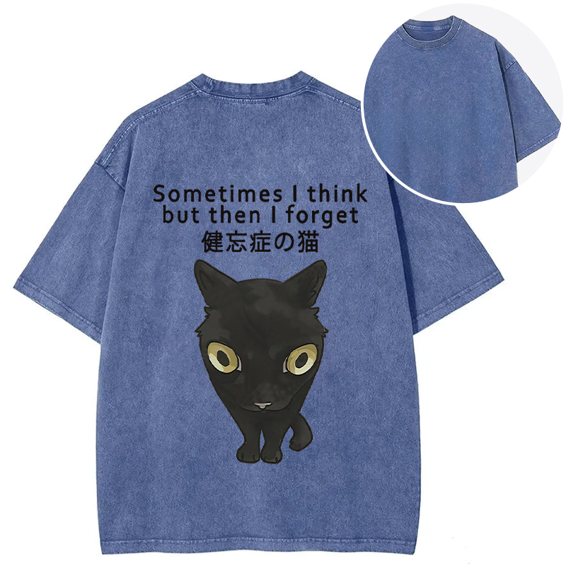 Tokyocanvas Amnesiac Cat Back Washed T-Shirt