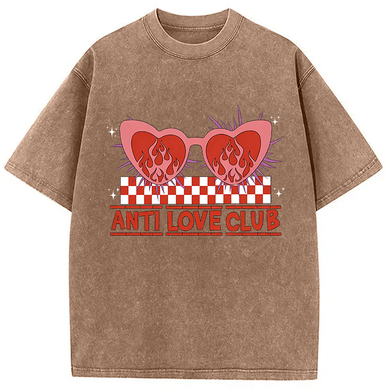 Tokyocanvas Funny Valentine's Day Heartbreak Washed T-Shirt