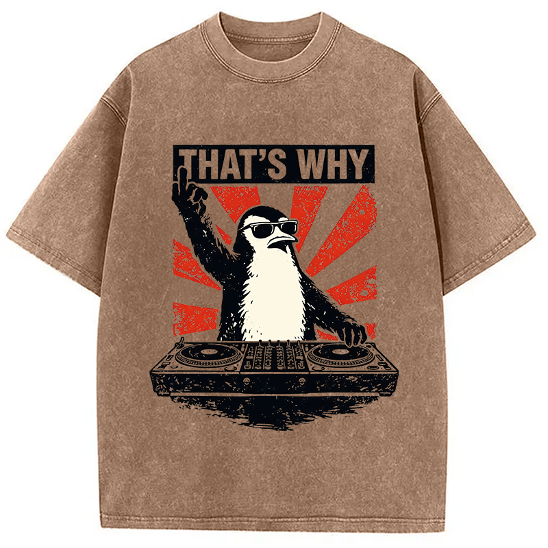 Tokyocanvas That's Why Penguin DJ Washed T-Shirt