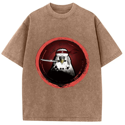 Tokyocanvas Funny Parrot Samura Washed T-Shirt