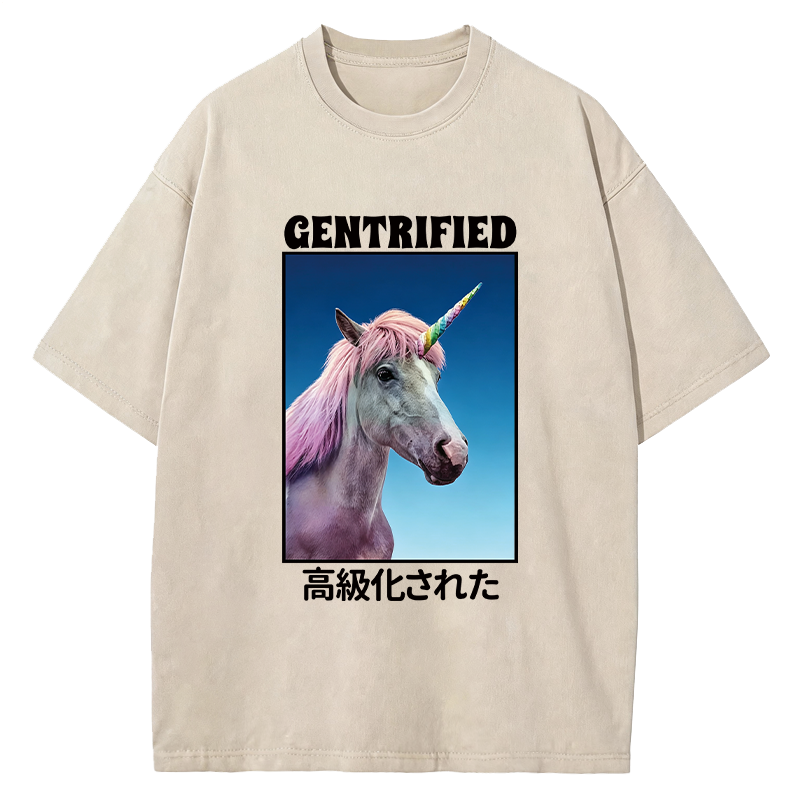Tokyocanvas I Support Tiny Horse Rights Washed T-Shirt