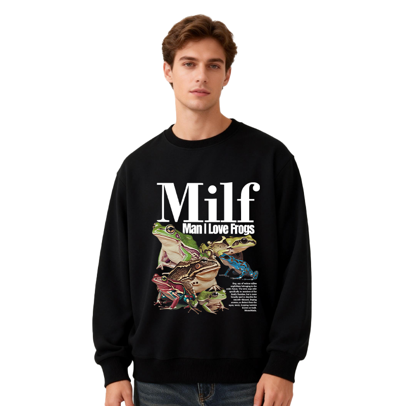 Tokyocanvas Man I Love Frogs Meme Classic Sweatshirt