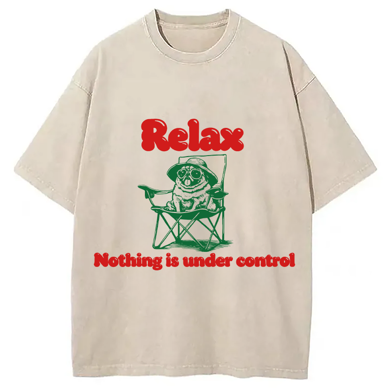 Tokyocanvas Relax Nothing is Under Control Washed T-Shirt