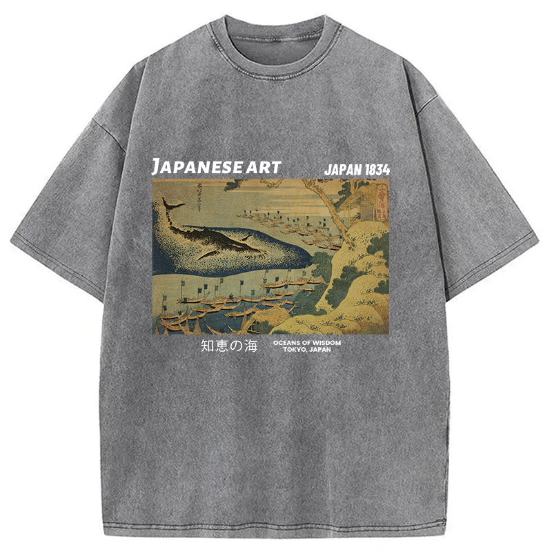 Tokyocanvas Oceans of Wisdom Washed T-Shirt