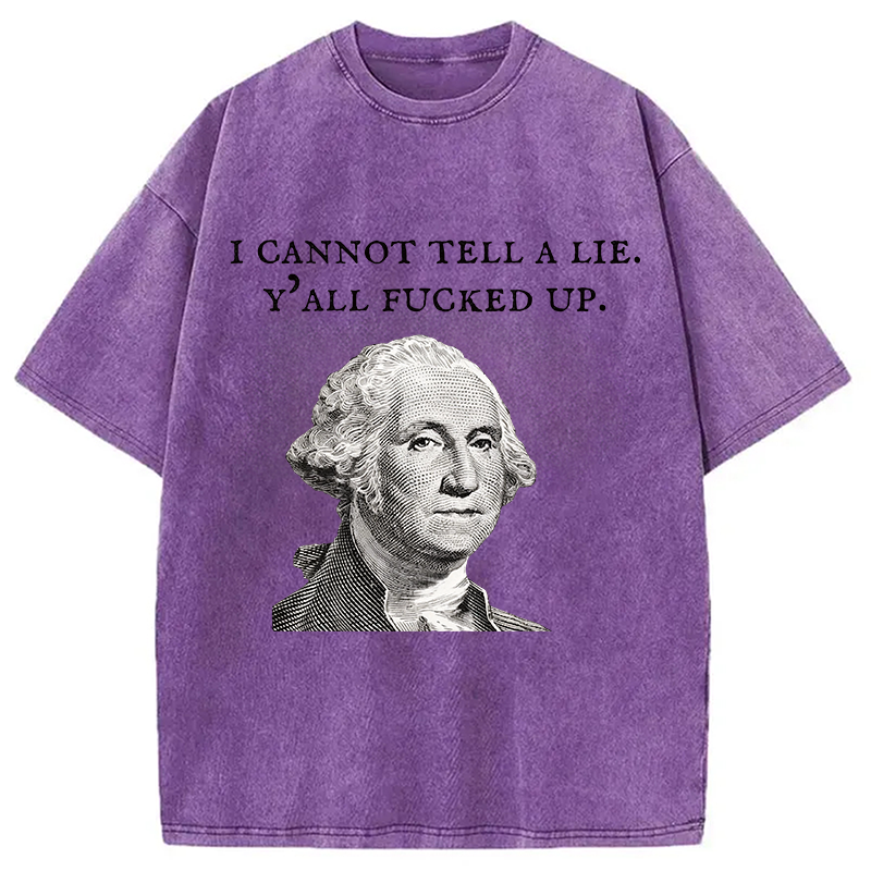 Tokyocanvas Funny George Washington Post-Election Washed T-Shirt