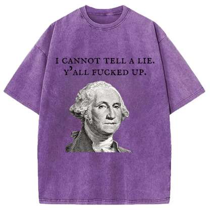 Tokyocanvas Funny George Washington Post-Election Washed T-Shirt