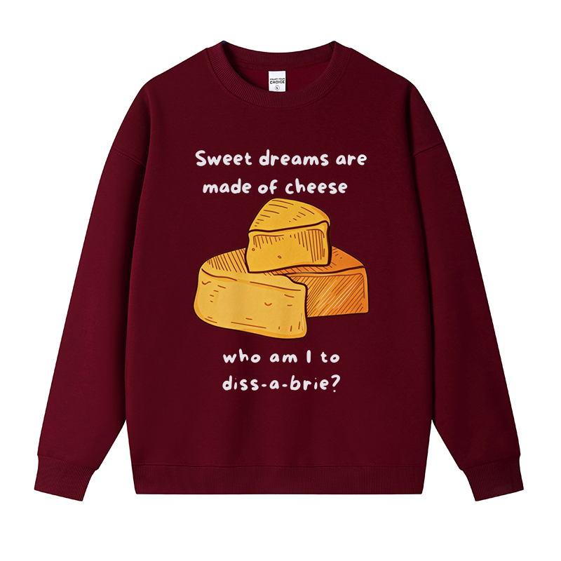 Tokyocanvas Funny Cheese Music Fleece Lined Sweatshirt