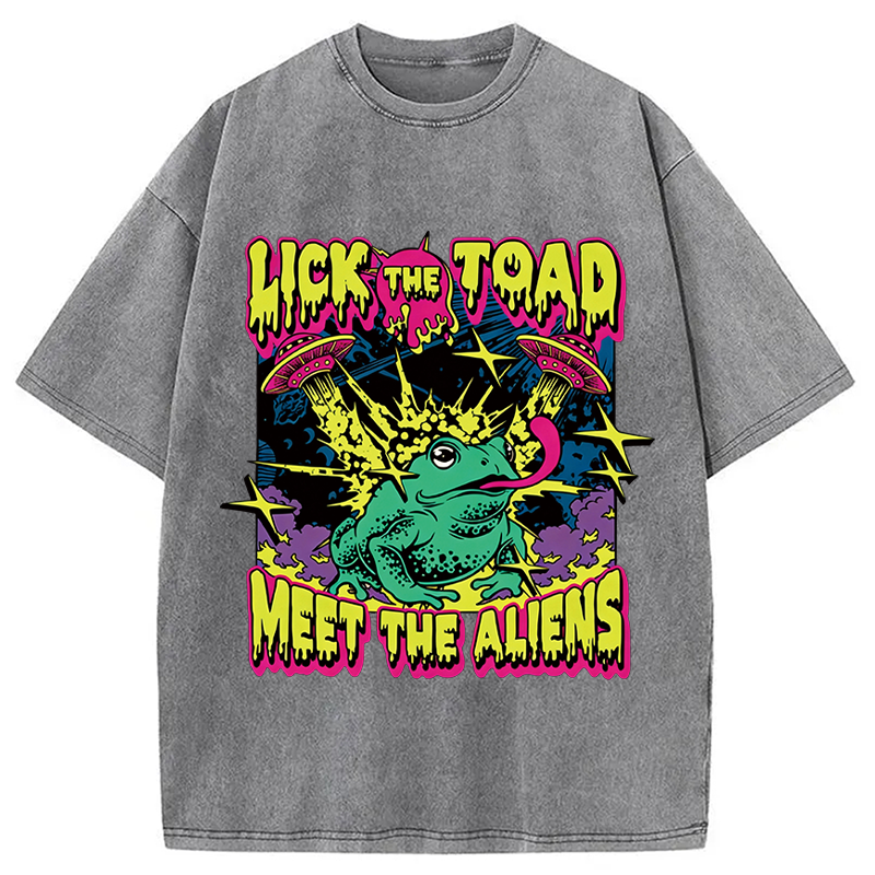 Tokyocanvas Psychedelic Frog Washed T-Shirt