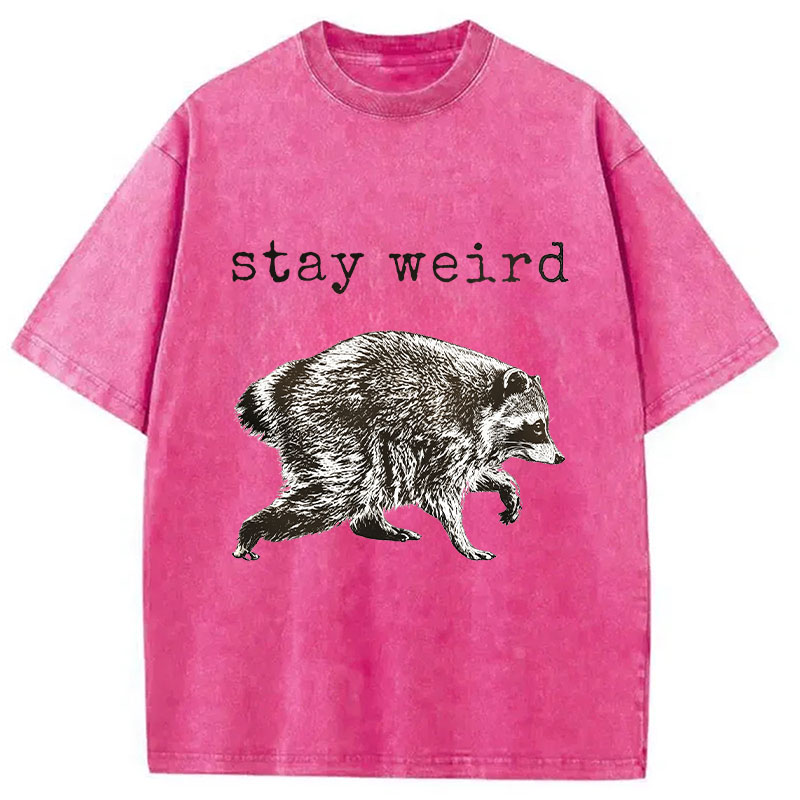 Tokyocanvas Stay Weird Funny Washed T-Shirt