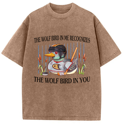 Tokyocanvas Wolf Bird Washed T-Shirt