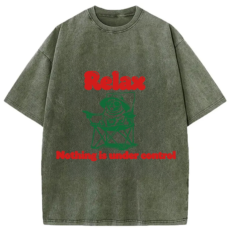 Tokyocanvas Relax Nothing is Under Control Washed T-Shirt
