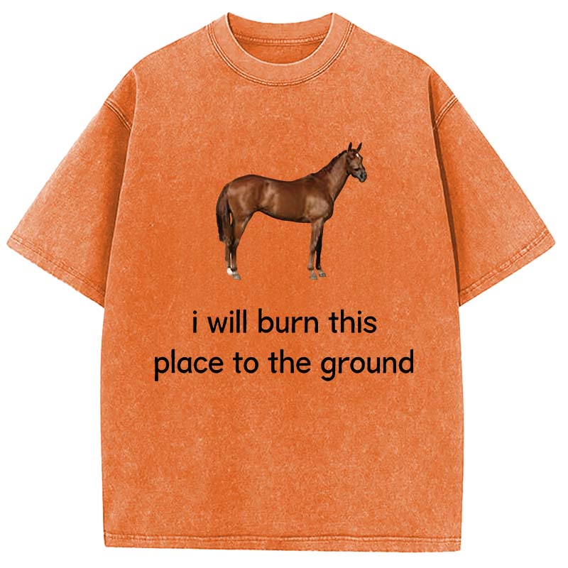 Tokyocanvas I Will Burn This Place To The Ground Washed T-Shirt