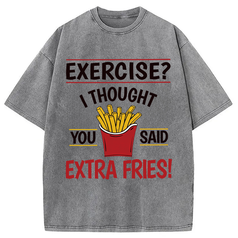 Tokyocanvas Funny Exercise Meme Washed T-Shirt