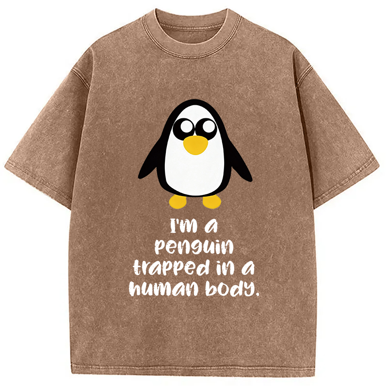 Tokyocanvas i'm A Penguin Washed T-Shirt