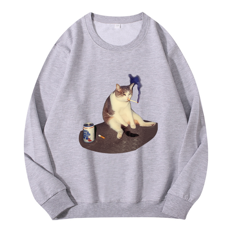 Tokyocanvas Cat Smoking Meme Classic Sweatshirt