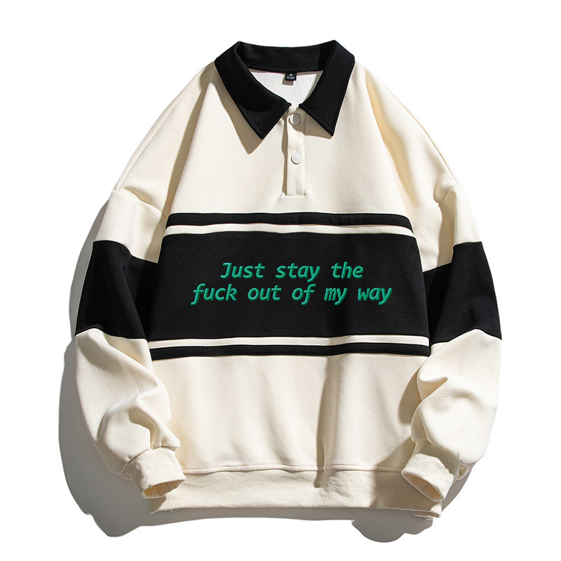 Tokyocanvas Just Stay the Fu*k out of My Way Polo Embroidered Sweatshi
