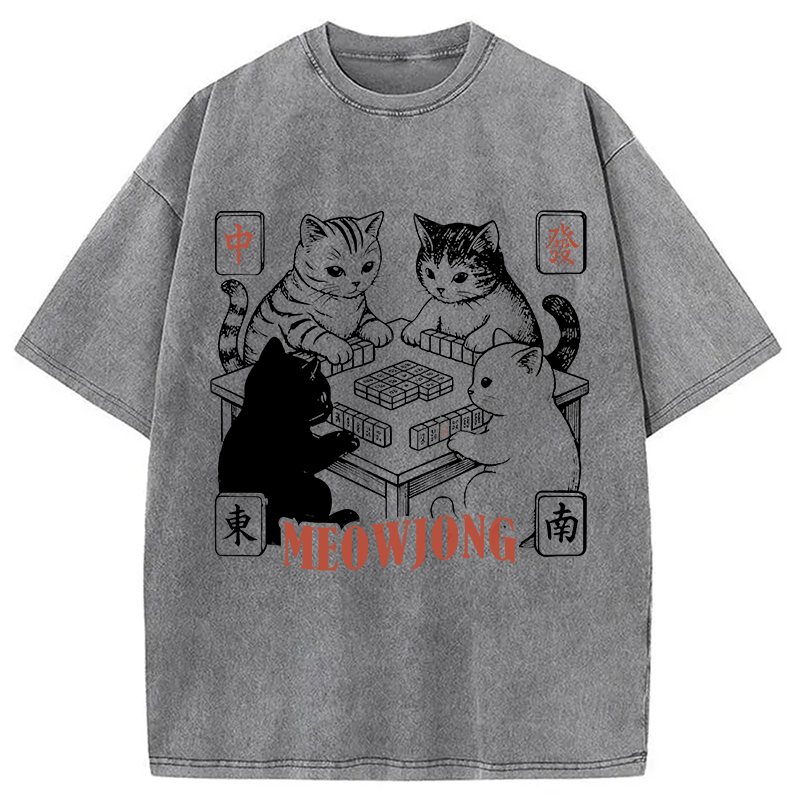 Tokyocanvas Meowjong Washed T-Shirt