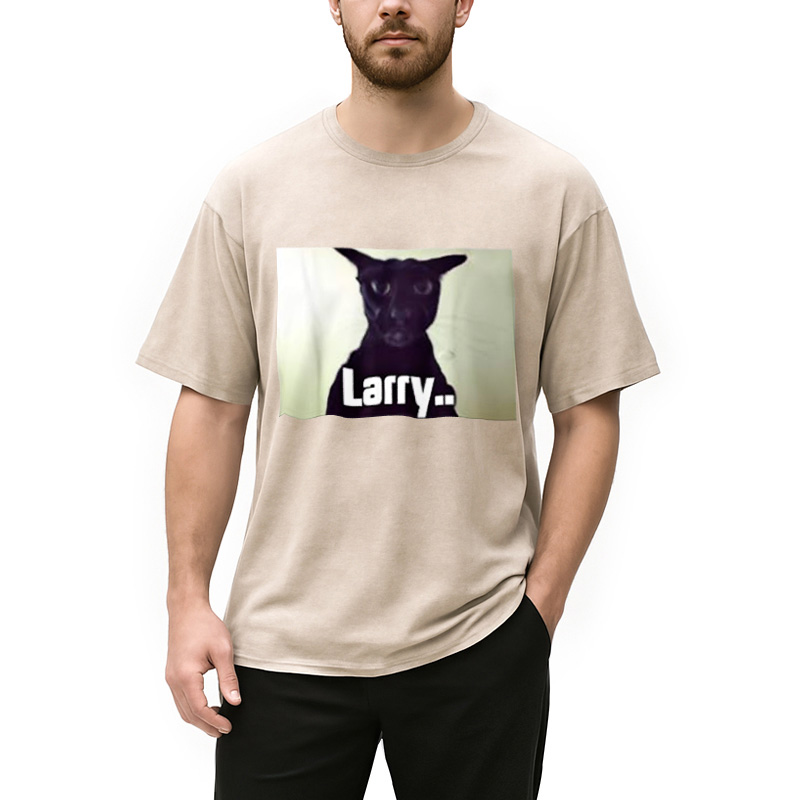 Tokyocanvas Evil Larry Meme Larry Cat Meme Washed T-Shirt