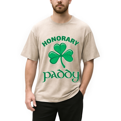 Tokyocanvas Honorary Paddy St Patricks Day Washed T-Shirt