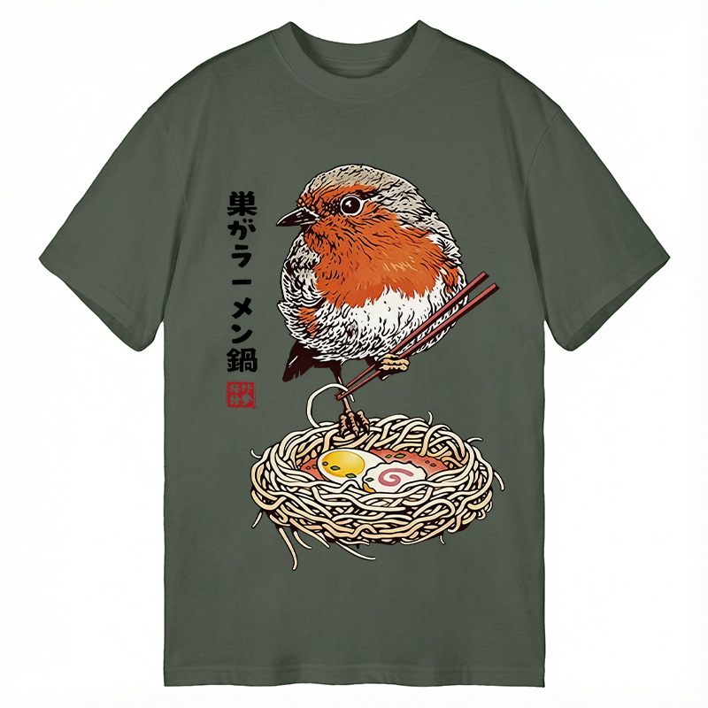 Tokyocanvas Northern Cardinal With Ramen Nest Classic T-Shirt