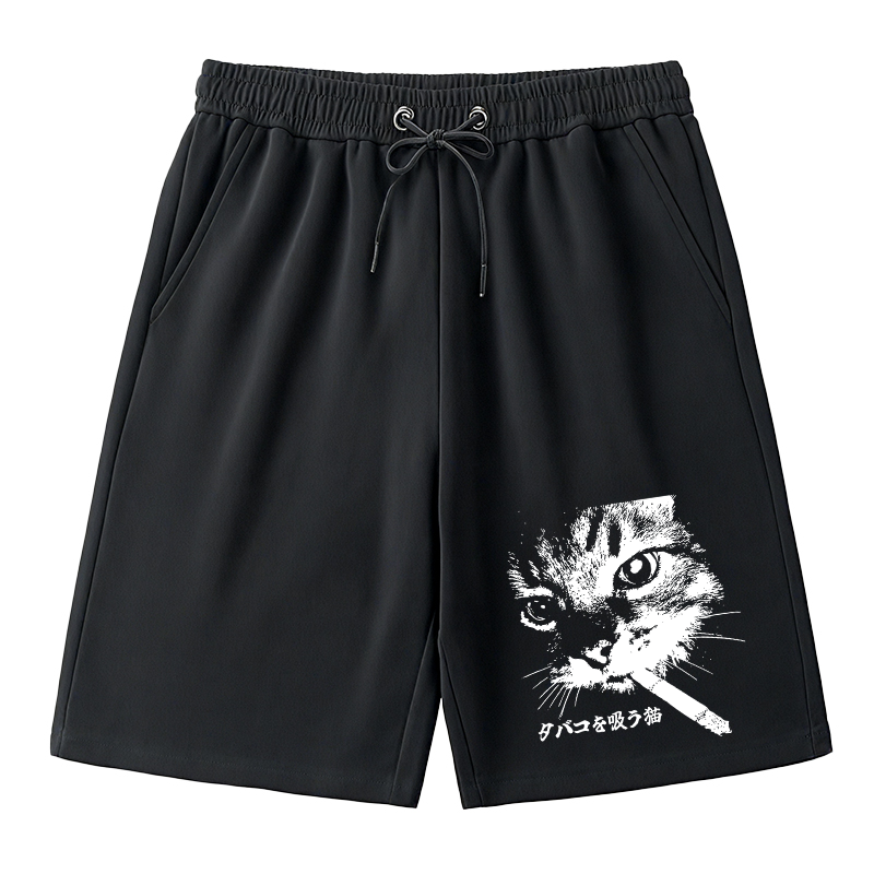 Tokyocanvas Retro Cat Smoking Classic Short