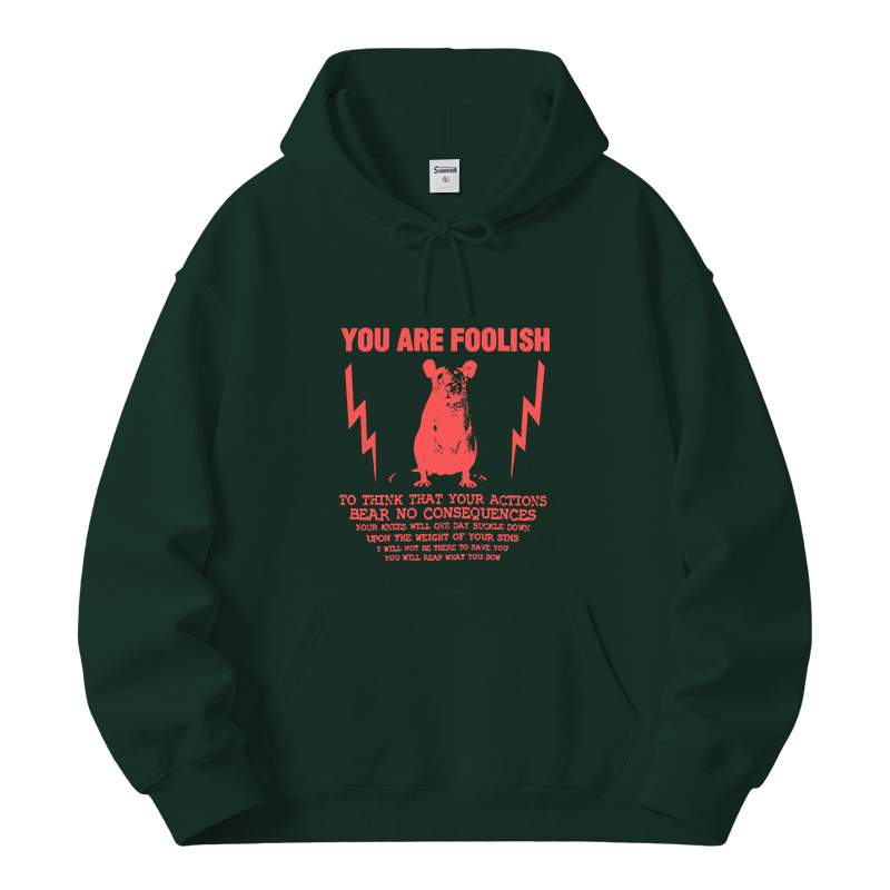 Tokyocanvas You Are Foolish Rat Meme Fleece Lined Hoodie