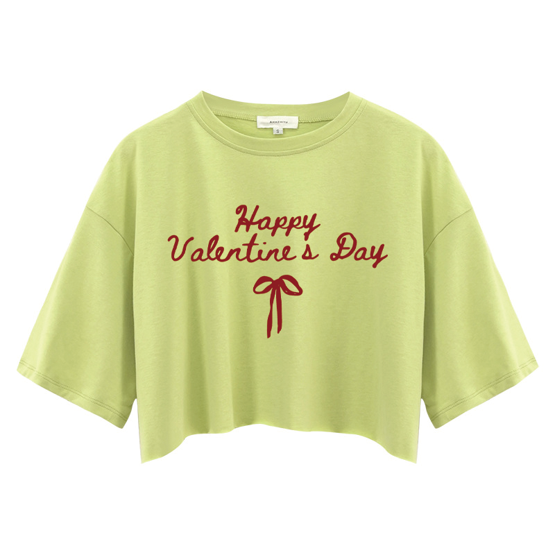 Tokyocanvas Valentine's Bow Crop Top